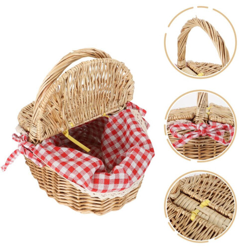 1 flätad rottingkorg för grönsaker, picknick hemma 1