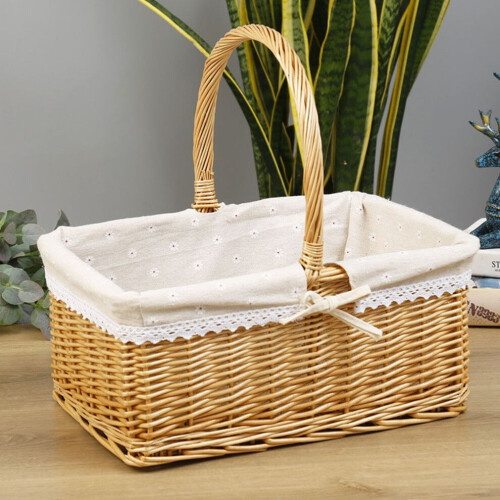 Cesta de mimbre para picnic con forro 2