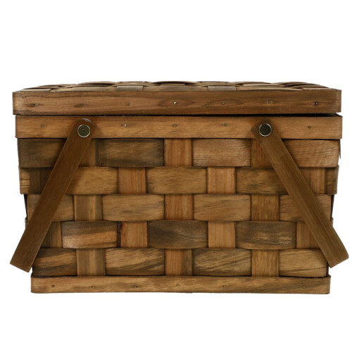 draagbare geweven picknickmand met , 1 2