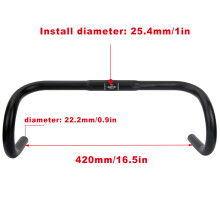 Vintage Aluminiumlegierung Fahrradlenker 420mm Schwarz für Mountain- und Straßenrad