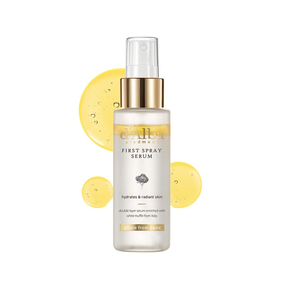 D'alba Piedmont White D'alba Italian Truffle First Spray Serum, Vegan Skin Care, Hydrating Face Moisturizer, Glow Serum For Radiant Skin, All In One Mist, Korean Skin