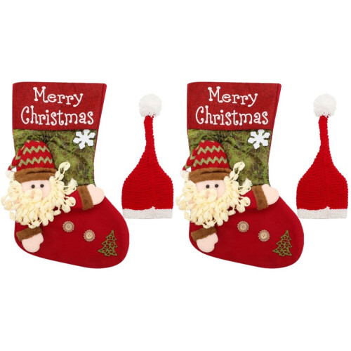 2 Sets Weihnachts-Babyschlafsack mit Mütze 1