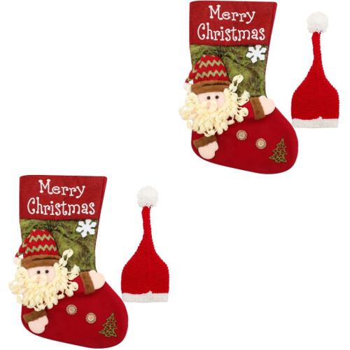 2 Sets Weihnachts-Babyschlafsack mit Mütze 2