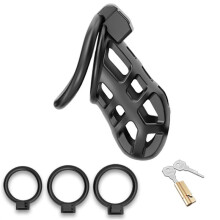 New Multifunctional Sex Cage Classic Black Washable Plastic Indoor Training And Fitness Birdcage, With 3 Rings And Keys, Couple Gift - D15-Uk