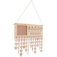 Hängender Kalender aus Holz, kreative Schreib- und Gravurtafel