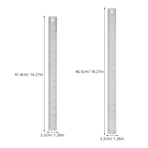 2 Lineale 46,50 x 3,20 x 0,20 cm silber 1