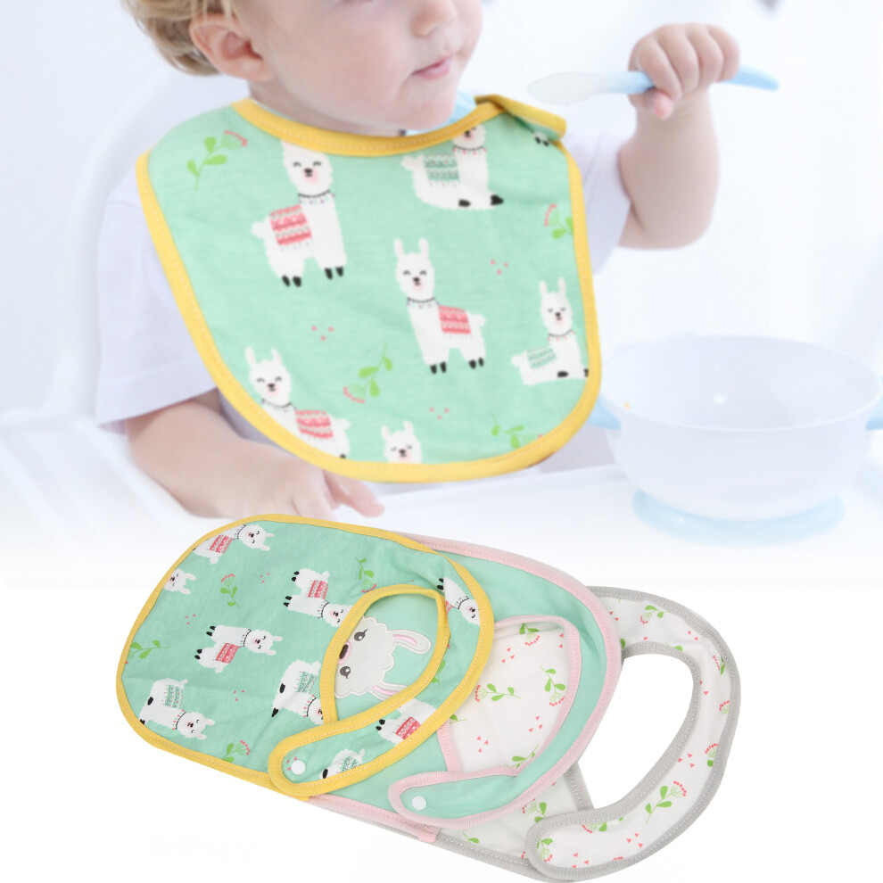 3Pcs Baby Cotton Bibs - Cartoon Print, Soft Saliva Towels for Infants Under 2