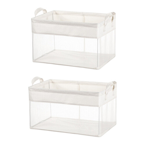 Clear Net Fabric Storage Box With Strong Metal Frame For-M 1