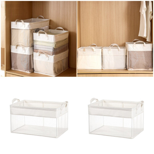 Clear Net Fabric Storage Box With Strong Metal Frame For-M 2