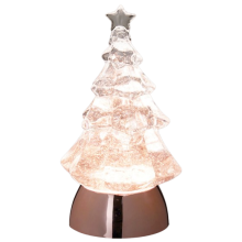 Pink LED Christmas Tree Decoration 11 x 21cm Battery Operated Holiday Tabletop Ornament