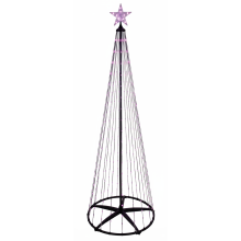 210cm LED Rainbow Christmas Tree with 370 Multicolor LED Lights Battery and Mains Operated Festive Decoration