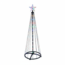 150cm RGB LED Christmas Tree with 154 Digital Lights Black Frame Battery and Mains Operated Holiday Decoration