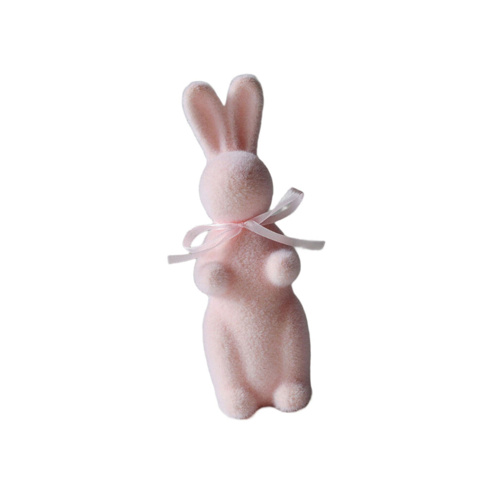 Holiday Bunnies Figurine Statue for Spring Table and-Pink Color-image-OPC-PMY2BYG-NEW