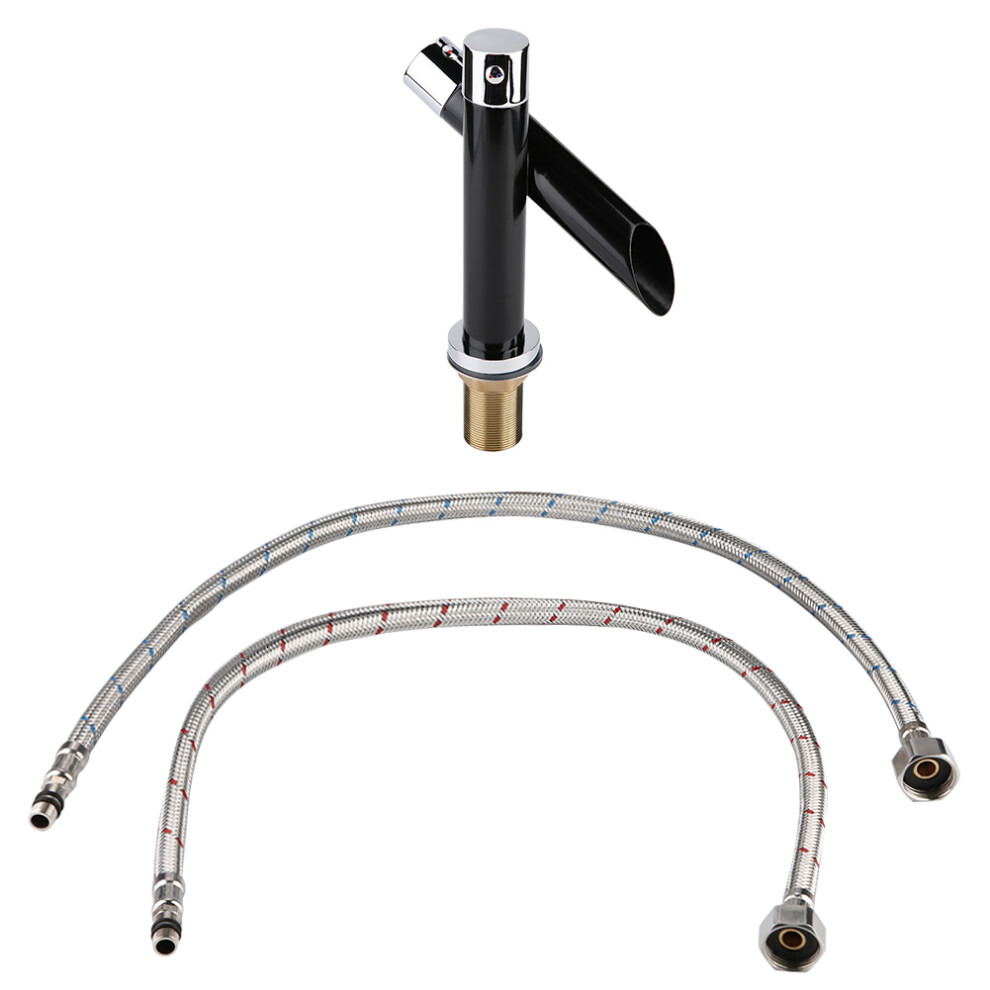 Matte Black Bathroom Faucet Cold Hot Water Tap 3/8" or 9/16"-image-OPC-PMY2M8K-NEW