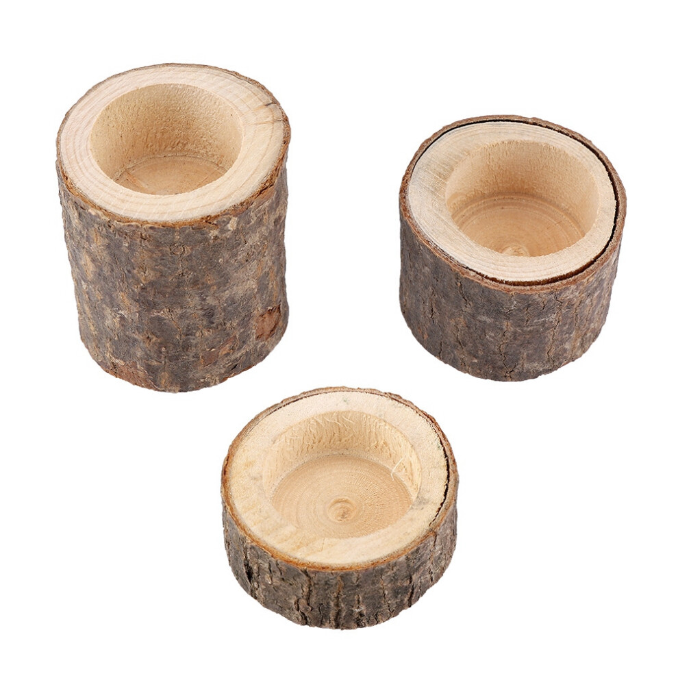 Wood Pile Candle Holder Stand 3pc Decor-image-OPC-PMY2N99-NEW