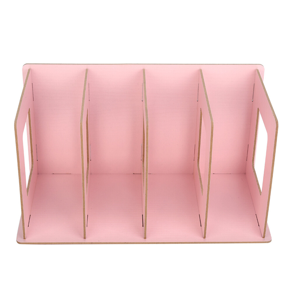 Wooden DIY Desktop Bookshelf Rack Books DVD Holder Light Pink-image-OPC-PMY2PN5-NEW