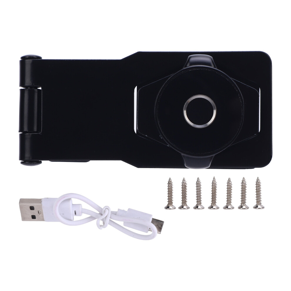 (Black) Smart Fingerprint Cabinet Lock for Small Doors Black Rechargeable-image-OPC-PMY2YDP-NEW