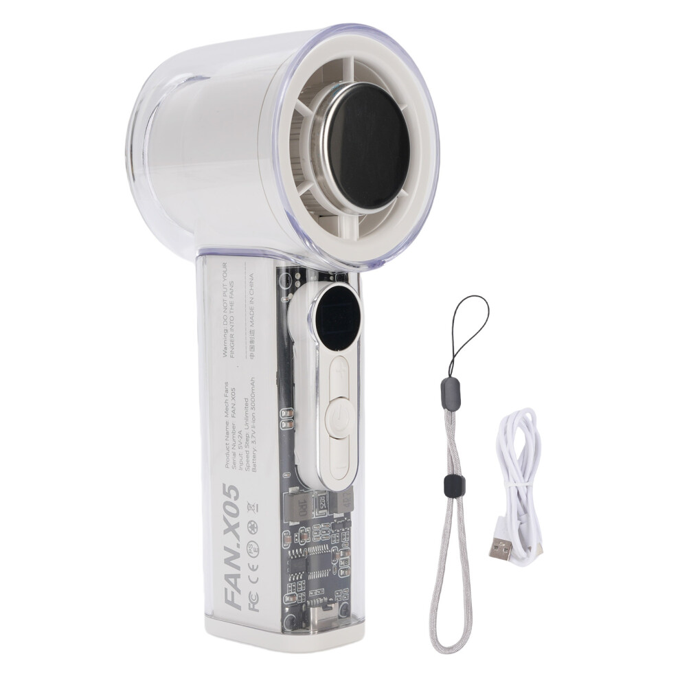 () Handheld Fan Ice Cooling 100 Gears Quiet Semiconductor Mini White/Black 422354318820
