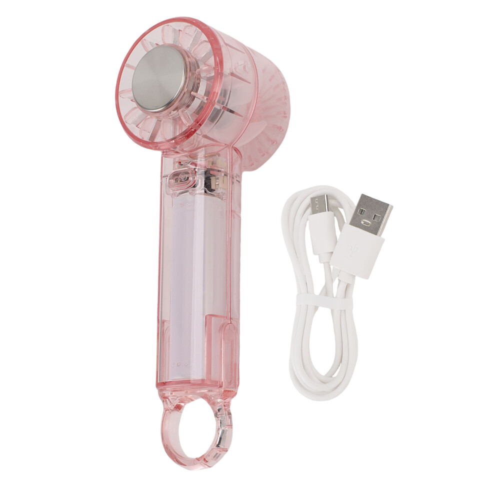 (Pink) Handheld Cooling Fan 3 Speed Quiet With Buckle 55X52x167mm Pink 422354333625