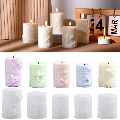 Hexagonal Embossed Silicone Candle Mould Dishwasher Safe For-2 2