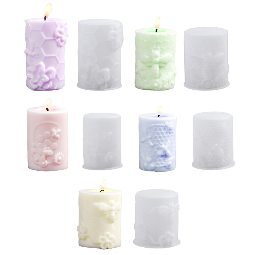 Hexagonal Embossed Silicone Candle Mould Dishwasher Safe For-2 1