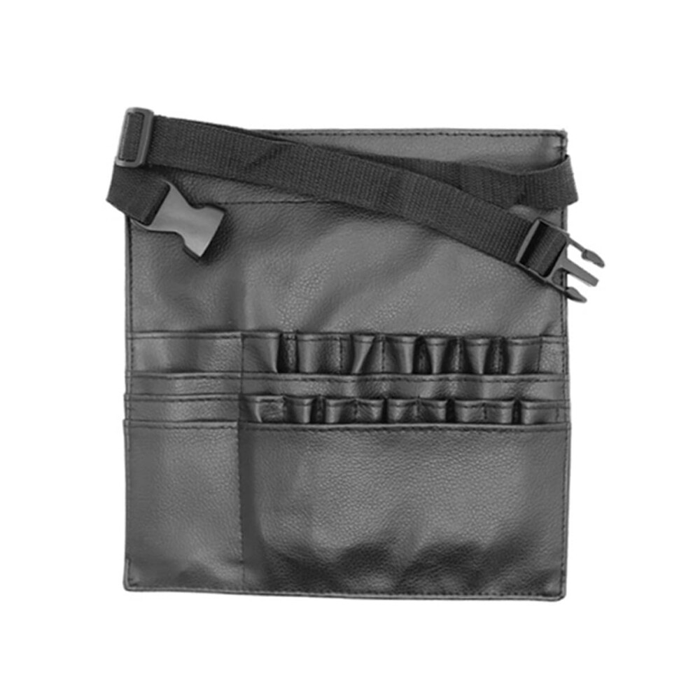 Groupcow Black 22 Pockets Professional Cosmetic Makeup Brush Bag With Artist Belt Strap
