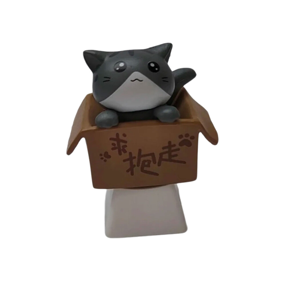Handmade Lovely Kitten Game Keycap Mechanical- Cat Gray 7754000335114