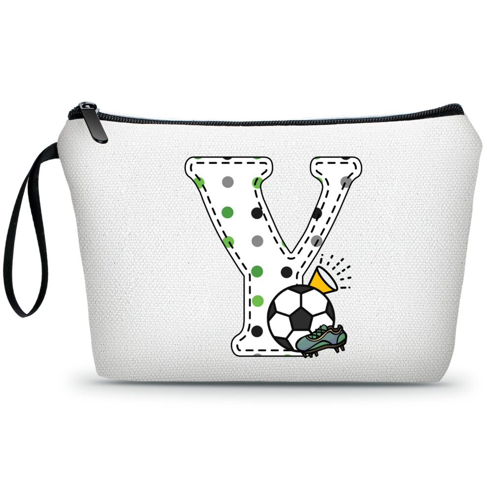 Ariosey Soccer Gifts Personalized Soccer Ball Cosmetic Bag For Purse Birthday Inspirational Gifts For Girls Women Team Coach Mom Stuff Travel Organiz