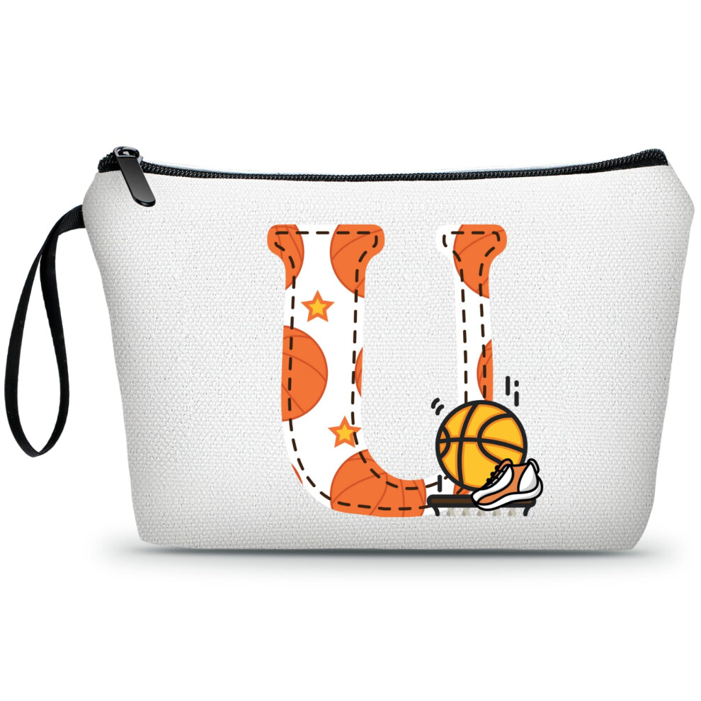 Ariosey Basketball Gifts Monogrammed Cosmetic Travel Makeup Bag Basketball Accessories Graduation Birthday Gifts For Girls Coaches Daughters Team Fri