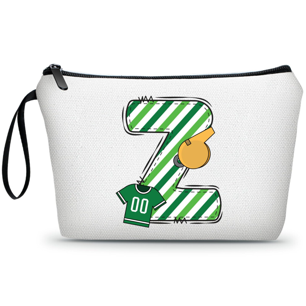Ariosey Football Initial Birthday Graduation Gifts Cosmetic Travel Toiletry Bags Football Accessories Party Favors For Women Girls Daughter Niece Tea