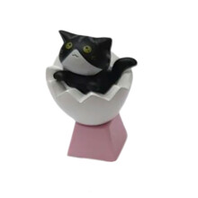 Stress Relief Animal Keycap Lovely Eggshell Kitten-black cat
