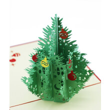 ENJOYPRO 3D Pop Up juletr? lyk?nskningskort Laser Cut kort med konvolut til jul og godt nyt?r (3D juletr? pakke med 1)