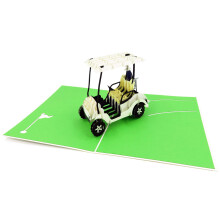 Golfvogn 3D Pop Up lyk?nskningskort - Pensionering Tillykke med f?dselsdagen Kort Fars Dag Kort Golfgaver til m?nd Golfelskere Golfspillere Fans