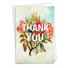 The Best Card Company - 1 bedankkaart met envelop - Elegante aquarelbloemen Kleurrijk waarderingsnotitiekaartcadeau - Tijdig bedankt C9340TYB