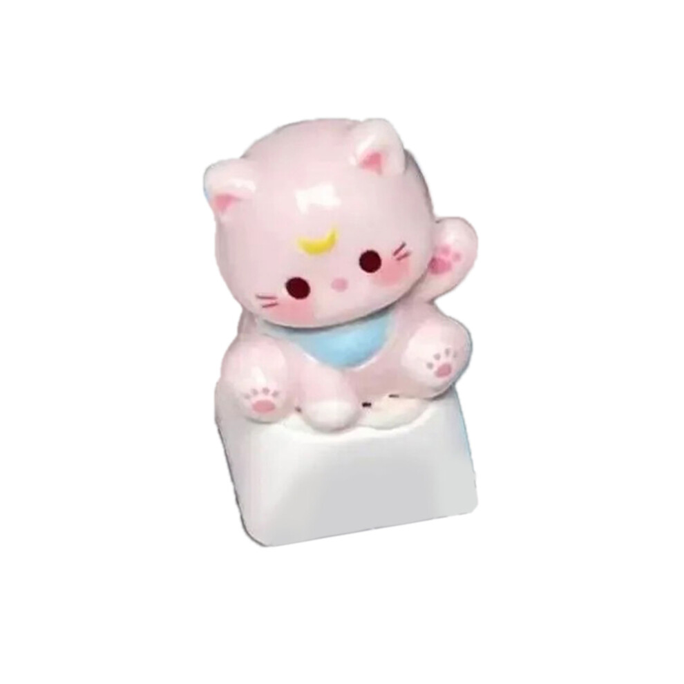 3D Keycap Esc Anime Keycap Cartoon Cats Head Personalizeds- Pink 7754000334414