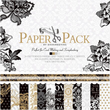 12x12 Vintage Scrapbook Paper Pad - 27 ark Guldfolie Svart Origami Decoupage Mnstrad Kit Tillbehr fr Art Journaling Sl in kort Gra Crafting