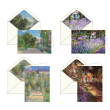 RainCaper Fine Art Keepsake 5x7 blankt brevpapir Claude Monet lyk?nskningskort med dekorative konvolutter Gave?skes?t med 16 | 300 GSM Cardstock