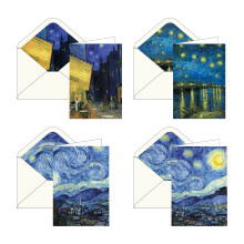 RainCaper Fine Art Keepsake 5x7 blanco briefpapier van Gogh wenskaarten met decoratieve enveloppen geschenkdoos set van 16 | 300 GSM karton (van Gogh