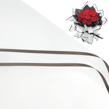 CCINEE 20 vellen wit bloem inpakpapier met zwarte rand waterdicht verse bloemen verpakkingsmateriaal bloemist boeket benodigdheden doe-het-zelf gesch