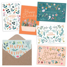 Luksus blomsterf?dselsdagskorts?t - bulksortiment med kraftkuverter og runde klisterm?rker Perfekt til kvinder babyshower takkebeskeder og gavebe