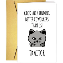 UUEFKTN Funny Coworker Leaving Card Farewell Card Cute Goodbye Card Gift for Boss Colleague Partner Office Miss You Card Leaving Job Card Congratul
