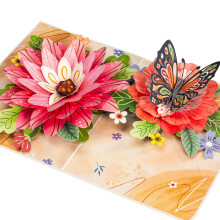 Frndly by Paper Love Carte pop-up 3D Bloom and Butterfly pour anniversaire, fte des mres, toutes occasions Fabrique la main, 100 % recycl
