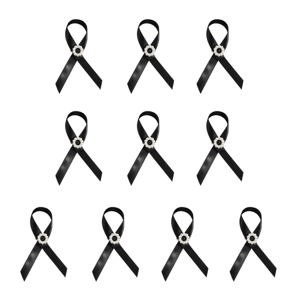 Black Pack Of 10Pcs Soft Fabric Brooch For Sensitive-Pattern 7