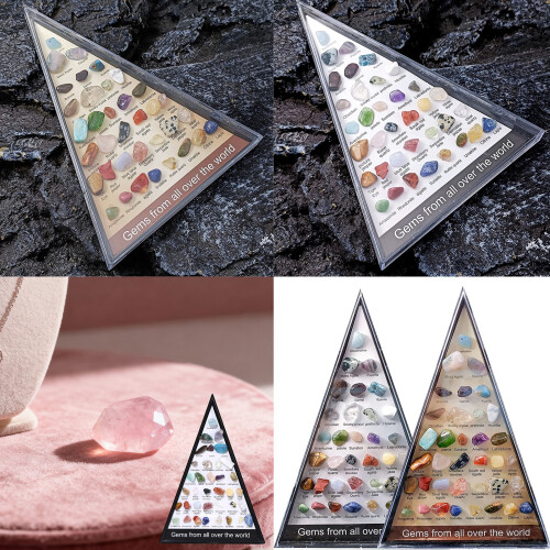 Practical 36 Piece Natural Crystal Agate Rock Specimens-White 1
