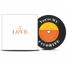 Verjaardagskaart voor hem of haar cadeau voor man of vrouw, vriend of vriendin Valentijnsdagkaart voor mannen en vrouwen Romantische record vinyl jub