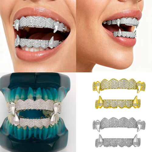 Vampires Fangs Costume Teeth For Halloween Parties-Silver 2