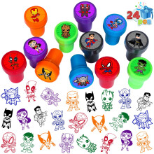 24 pezzi Stampers a tema supereroe Forniture per feste di compleanno di supereroi Borsa regalo Borsa per dolcetti per regali di festa di complean