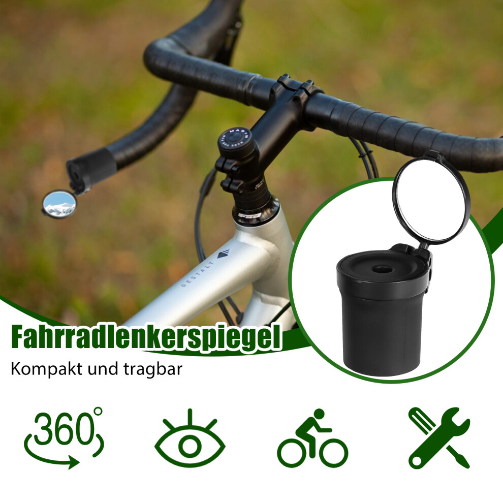 Black Bicycle Drop Bar Mirror 360 Degree Rotation For Clear View-image-OPC-PMY5D8T-NEW