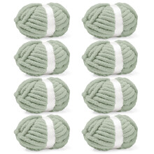Inhand 8 Pack Chunky Chenille Garens voor Haken-30.6 Yards, 7.7oz, Zachte Dikke Garens, Cadeaus voor Vrouwen/Grootmoeder
