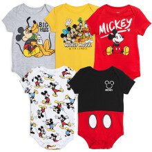 Disney Mickey Mouse Baby Jongens 5-Pack Rompers 3-6 Maanden